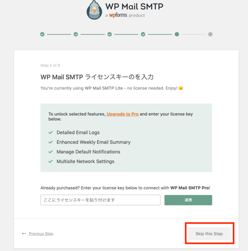 WP Mail Smtp by_ WPForms - 設定7